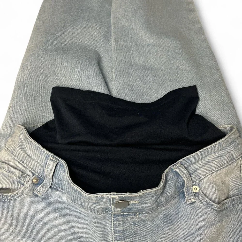 Time & Tru faded wash blue maternity straight leg jeans size small - Picture 8 of 8